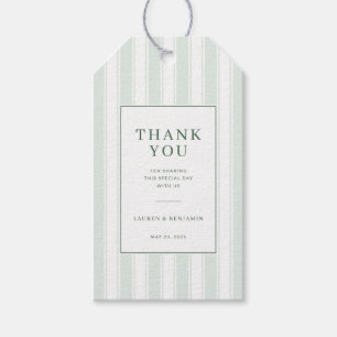 Elegant Mint Green Stripes Gift Tags