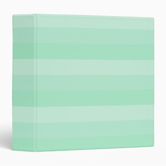Elegant Mint Green Stripes Modern Template Trendy 3 Ring Binder (Front/Spine)