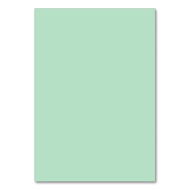 Elegant Mint Green Table Card (Front)