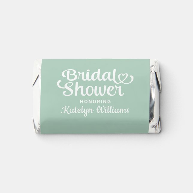 Elegant Mint Green Wedding Bridal Shower Hershey's Miniatures (Front)