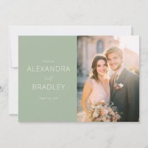 Elegant Mint Green Wedding Gratitude Thank You Card