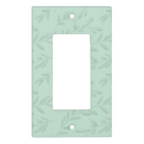 Elegant Mint Leaf Pattern Baby Nursery Light Switch Cover