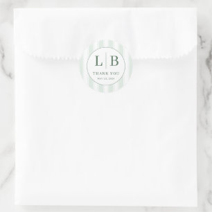 Elegant Mint Minimalist Emblem Classic Round Sticker