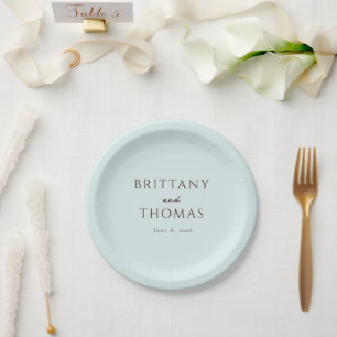 Elegant Mint Minimalist Wedding Paper Plates