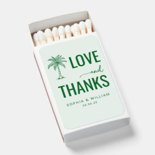Elegant Mint Palm Tree Matchboxes