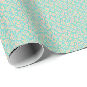 Elegant Mint Pastel Floral Cupid Valentine’s Day Wrapping Paper
