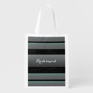 Elegant Mint, Spots, & Stripes Bridesmaid Eco Tote