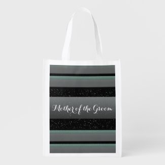 Elegant Mint, Spots, & Stripes Mother of Groom Eco Grocery Bag