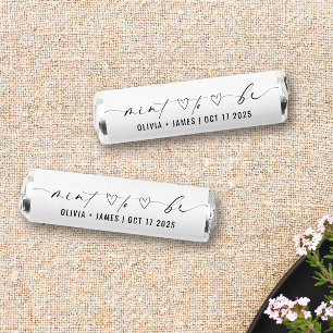 Elegant Mint to Be Script Heart Wedding