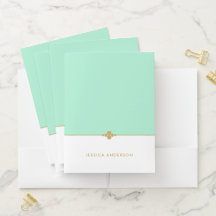 Elegant Mint White Gold Personalized