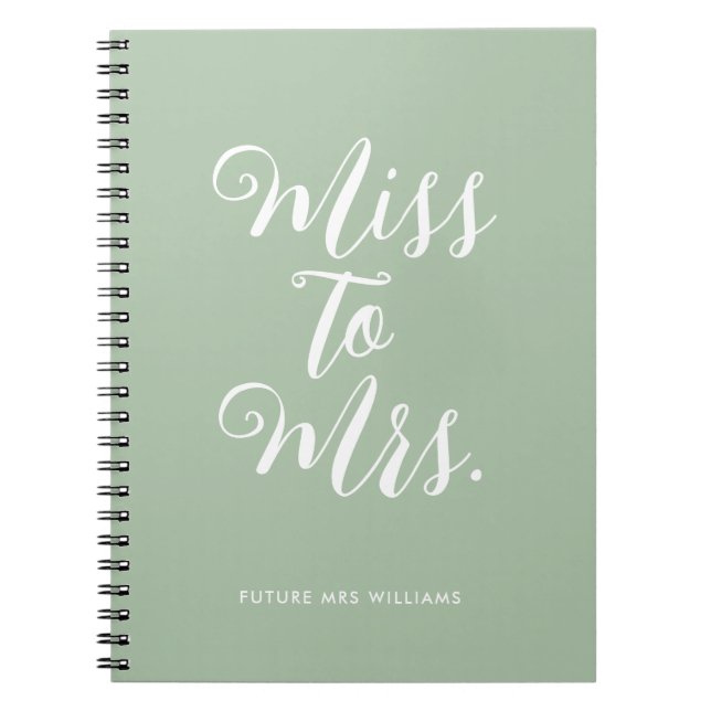 Elegant Miss to Mrs Chic Modern Wedding Planner Notebook (Front)