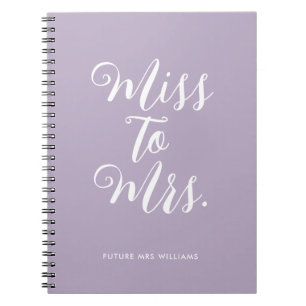 Elegant Miss to Mrs Chic Modern Wedding Planner Notebook