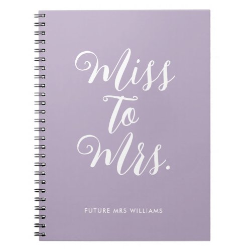 Elegant Miss to Mrs Chic Modern Wedding Planner Notebook