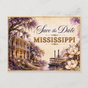 Elegant Mississippi Save the Date Wedding Invite