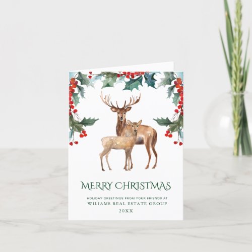 Elegant Mistletoe Dee Christmas Corporate Greeting Holiday Card