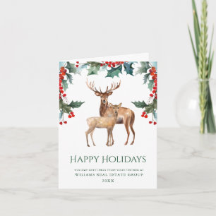 Elegant Mistletoe Dee Christmas Corporate Greeting Holiday Card