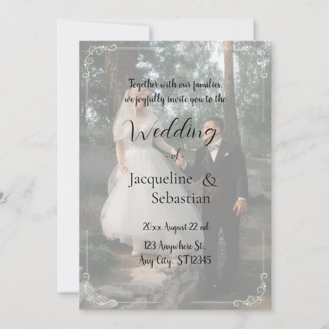 Elegant Misty Forest Wedding Invitation (Front)