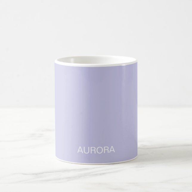 Elegant Misty Lilac Personalized Name -  Coffee Mug (Center)