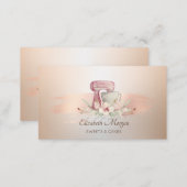 Elegant Mixer Flower Rose Gold Brush Stroke Bakery Business Card (Front/Back)