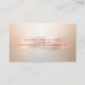 Elegant Mixer Flower Rose Gold Brush Stroke Bakery Business Card (Back)