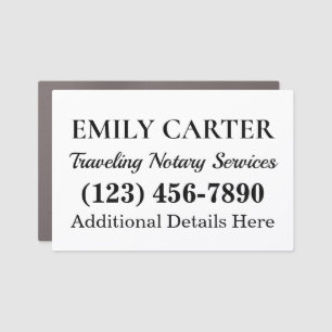 Elegant Mobile Notary Service Vehicle Advertising Car Magnet