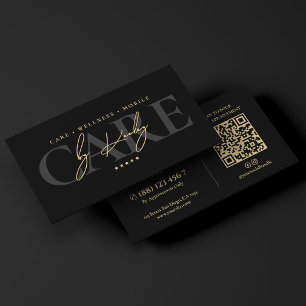 Elegant Mobile Nurse Registered Nurse RN Black Business Card
