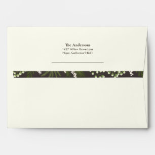 Elegant Mocha Botanical   Christmas Envelope