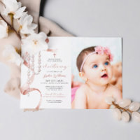 Elegant Mocha Bow & Rosary Photo Christening