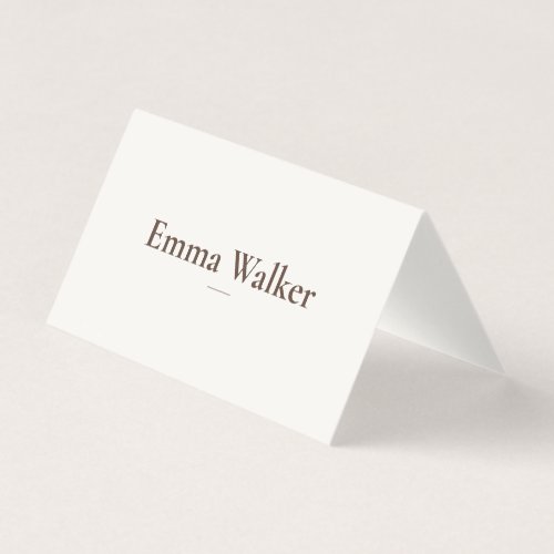 Elegant Mocha Brown Minimalist Timeless Place Card