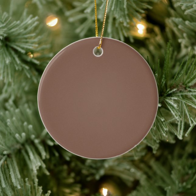 Elegant Mocha Mousse Brown Solid Christmas  Ceramic Ornament (Tree)