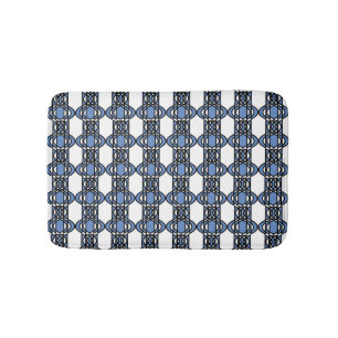 Elegant Mod Blue Abstract Scarab Pattern Bathroom Mat