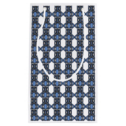 Elegant Mod Blue Abstract Scarab Pattern Small Gift Bag