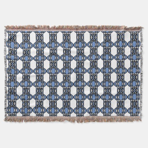 Elegant Mod Blue Abstract Scarab Pattern Throw Blanket