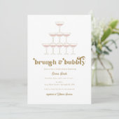 Elegant Mod Champagne Retro Bridal Shower  Invitation (Standing Front)