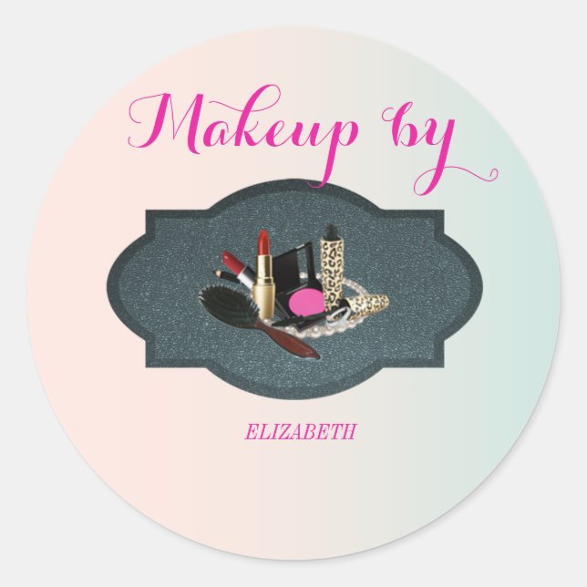 Elegant Moder Girly,Makeup artist Classic Round Sticker (Front)
