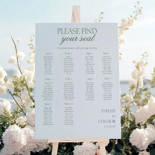 Elegant Modern 10 tables Wedding Seating Chart Foam Board