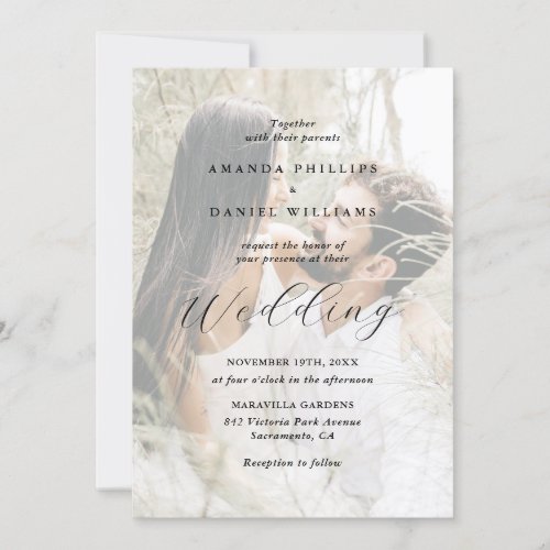Elegant Modern 2 Photo Wedding Invitation