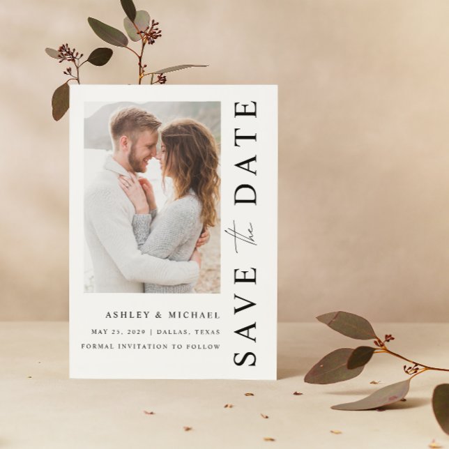 Elegant Modern 2 Photo Wedding Save The Date (Save Your Date in Style! Elegant & Personalizable Wedding Card. 💍💌 [Add Details])