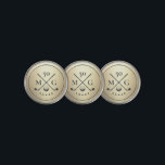 Elegant Modern 40 50 60 Birthday Golf Gold  Golf Ball Marker<br><div class="desc">Looking for the perfect gift for Dad and customisable? Celebrate Father's Day and his birthday with a personalized golf-themed 4Modern 40th 50th 60 Birthday Golf Monogram Gold Golf design</div>