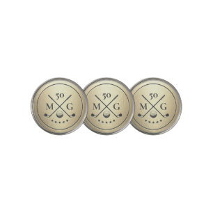 Elegant Modern 40 50 60 Birthday Golf Gold Golf Ball Marker