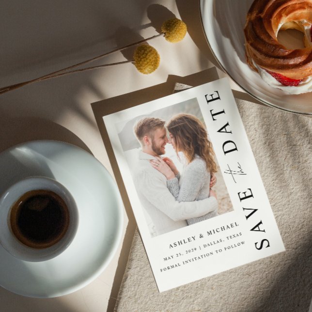 Elegant Modern 5 Photo Wedding Save The Date (Save Your Date in Style! Elegant & Personalizable Wedding Card. 💍💌 [Add Details])