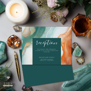 Elegant Modern Abstract Agate Jade Terracotta Enclosure Card