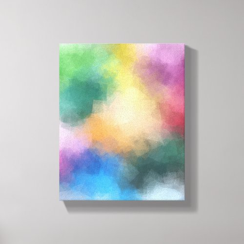 Elegant Modern Abstract Art Red Yellow Blue Purple Canvas Print