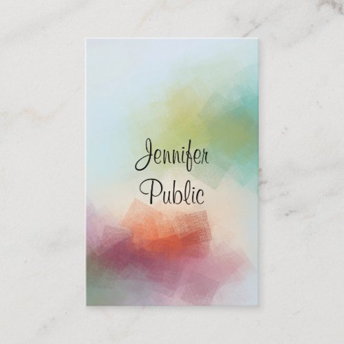 Elegant Modern Abstract Art Vertical Typography Business Card