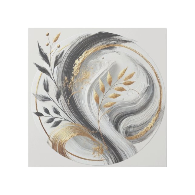 Elegant Modern Abstract-Black White and Gold- Gallery Wrap (Front)