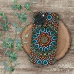 Elegant Modern Abstract Bohemian Mandala Art iPhone 12 Pro Max Case<br><div class="desc">Contemporary orange, teal green and aqua blue turquoise colored mandala mosaic pattern. Beautiful, modern and cool cover for the trend-savvy and art-loving hip trendsetter, artsy motif lover who wants to protect their phone from dust and dirt, wear and tear. This design is available Apple iPhone 10 or X, XR, XS...</div>