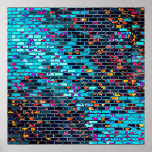 Elegant Modern Abstract Brick Wall Poster