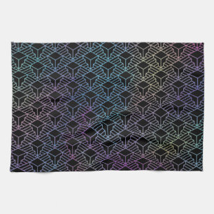 Elegant Modern Abstract Colorful Art Deco Pattern Kitchen Towel