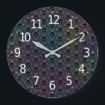 Elegant Modern Abstract Colorful Art Deco Pattern Large Clock<br><div class="desc">For further customization, please click the "Customize" button and use our design tool to modify this template. If the options are available, you may change text and image by simply clicking on "Edit/Remove Text or Image Here" and add your own. If you wish to have this design added to a...</div>