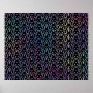 Elegant Modern Abstract Colorful Art Deco Pattern Poster